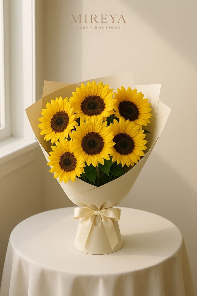 Bouquet Hélios — 7 Sunflowers
