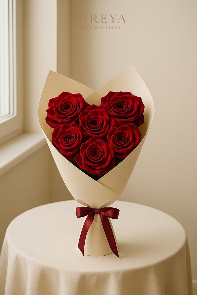 Букет I Love You — 7 красных роз (сердце)